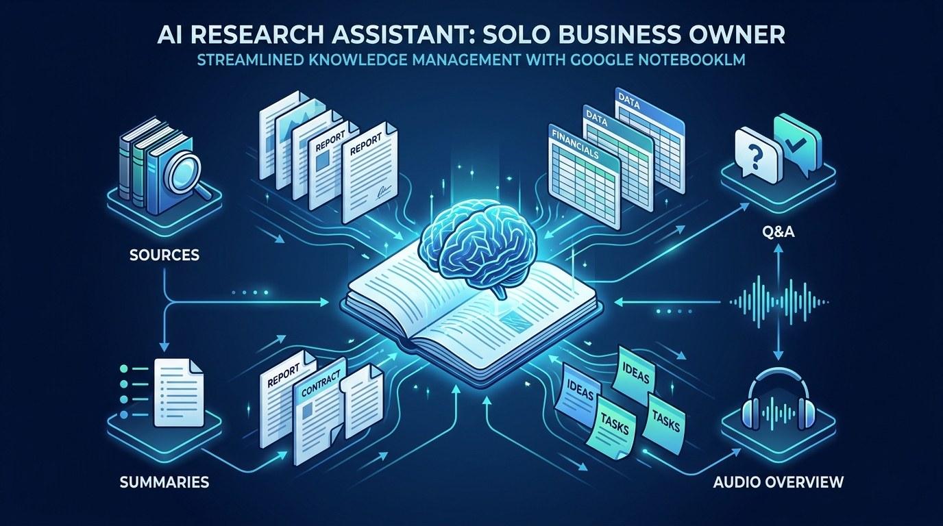 The Solopreneur's Guide to NotebookLM: Turn Your Documents Into a Research Assistant That Knows Your Business in 2026
