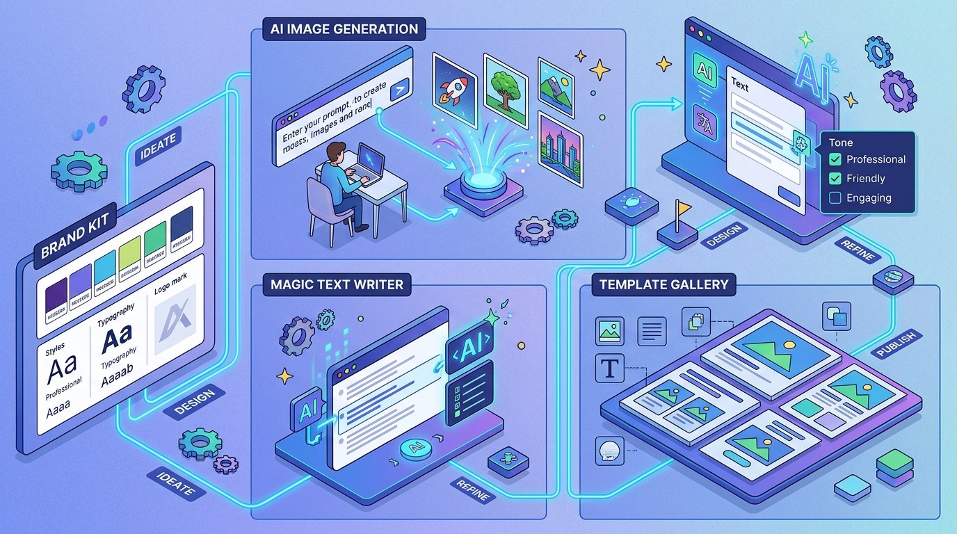 Hero: Canva Magic Studio AI design suite workflow for solopreneurs